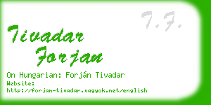 tivadar forjan business card